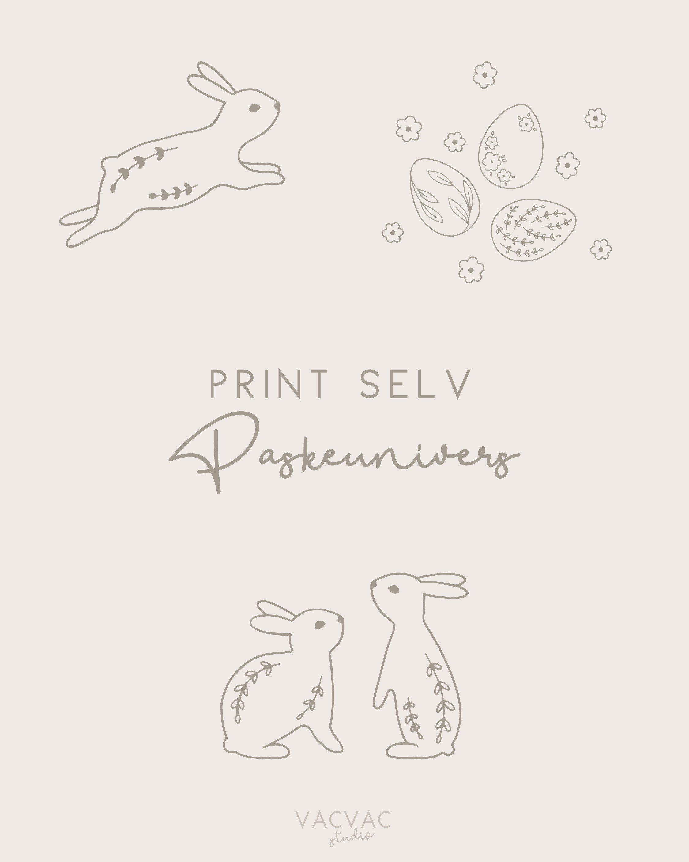 Påske male print selv ark 🐰